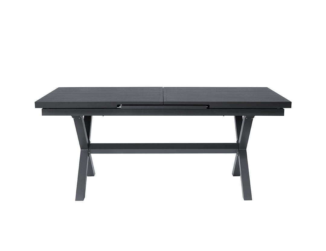 Tuba Outdoor Aluminium Patio Dining Extension Table 180-240 X 100cm, Colour: Dark Grey,
