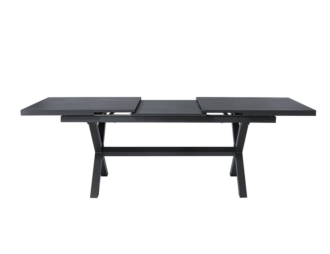Tuba Outdoor Aluminium Patio Dining Extension Table 180-240 X 100cm, Colour: Dark Grey,