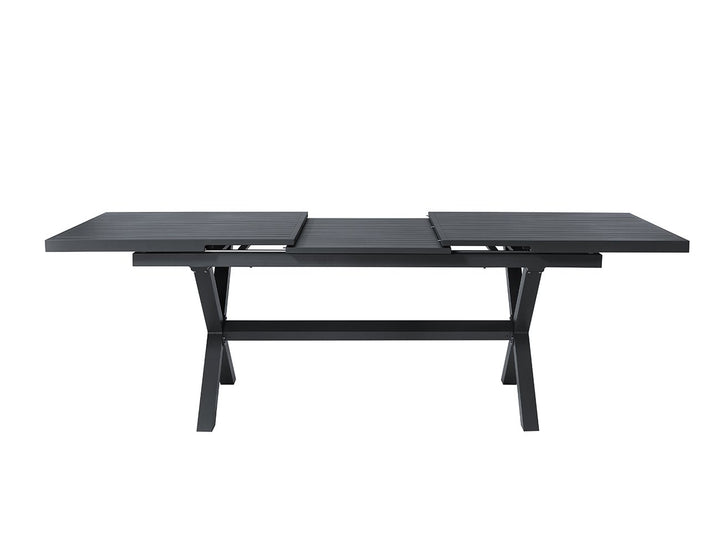Tuba Outdoor Aluminium Patio Dining Extension Table 180-240 X 100cm, Colour: Dark Grey,