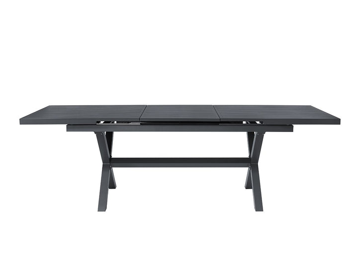 Tuba Outdoor Aluminium Patio Dining Extension Table 180-240 X 100cm, Colour: Dark Grey,