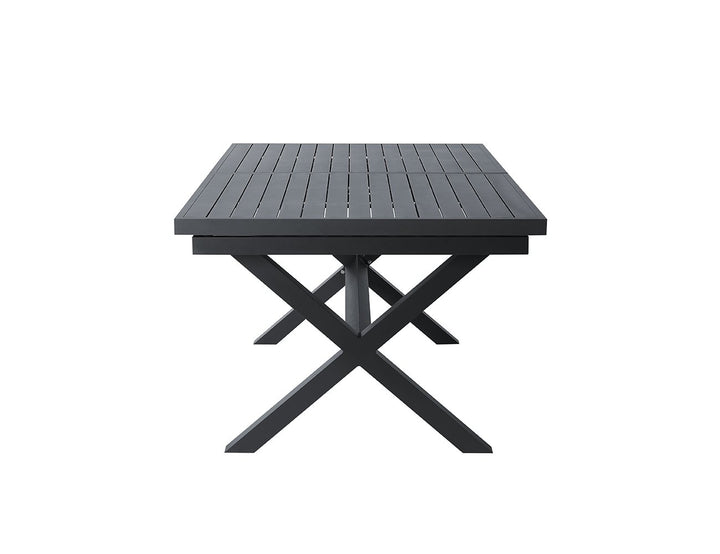 Tuba Outdoor Aluminium Patio Dining Extension Table 180-240 X 100cm, Colour: Dark Grey,
