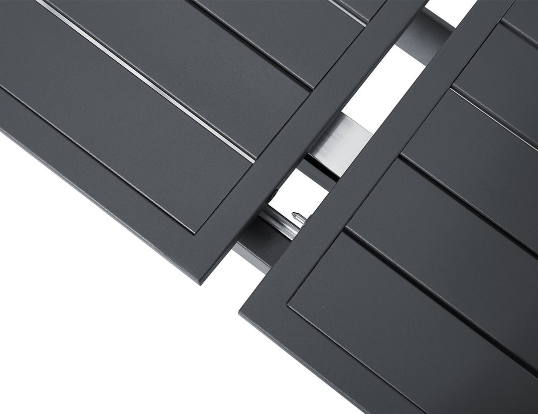 Tuba Outdoor Aluminium Patio Dining Extension Table 180-240 X 100cm, Colour: Dark Grey,