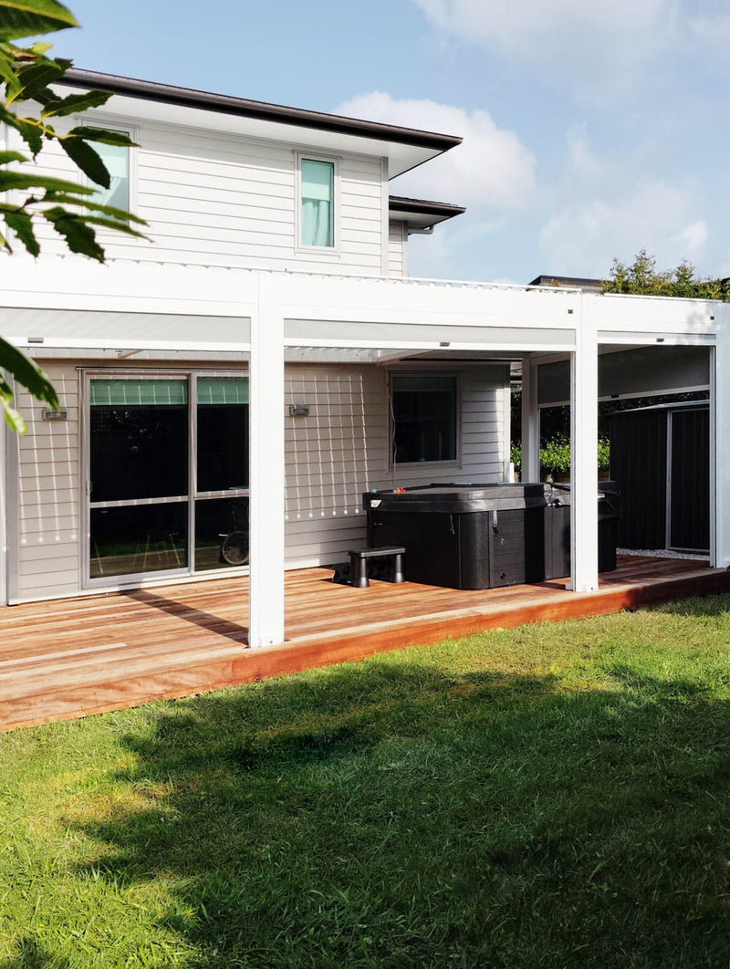 A Custom Tasman Pergola for Tim’s Spa Pool Deck