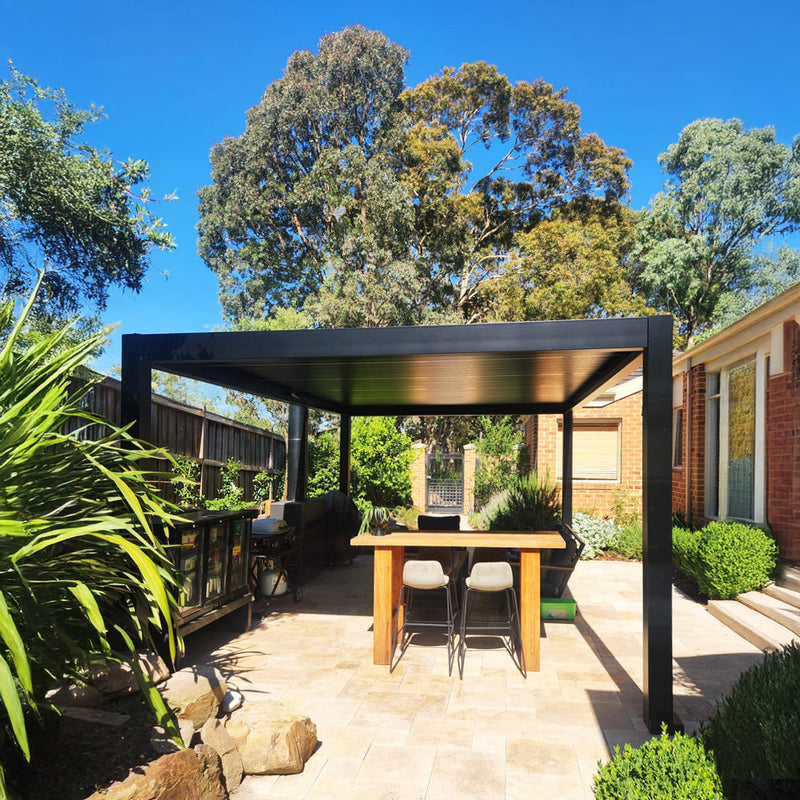 A backyard dining space that actually gets used