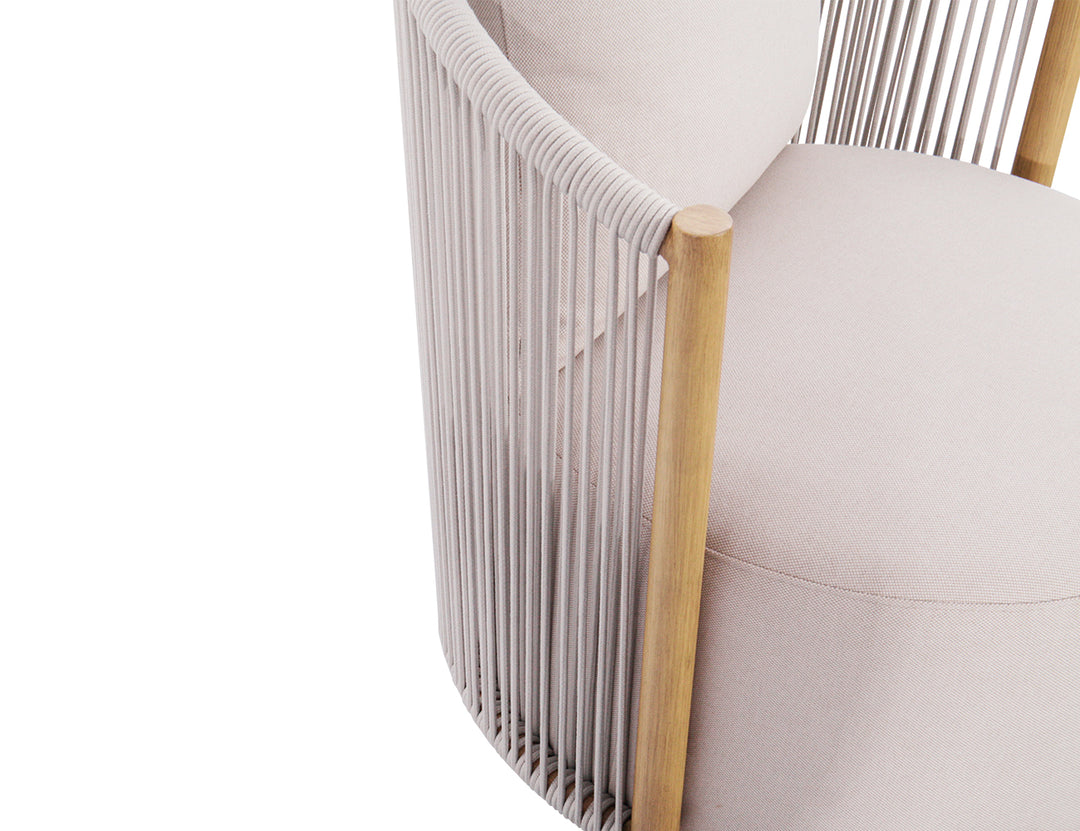 Goldfinch Single Round Aluminium and Rope Sofa