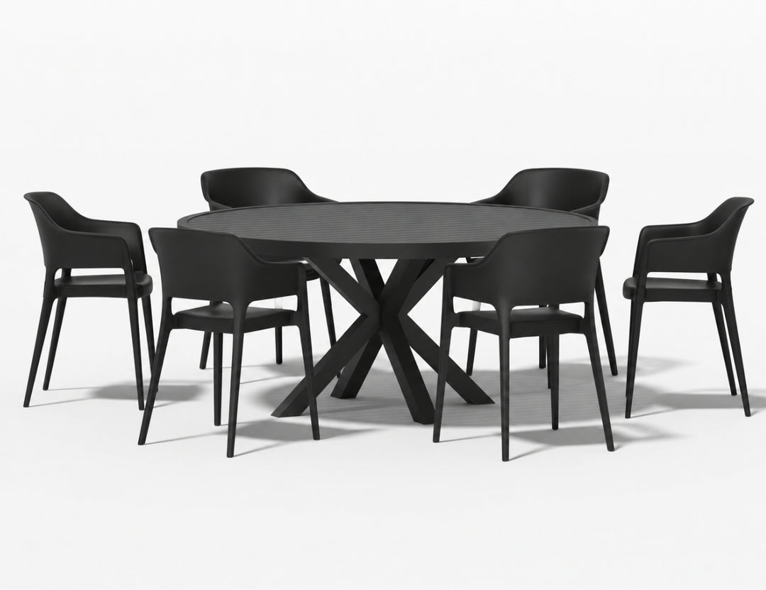 Dipper Table With Anna Chairs 7-Piece Dining Set