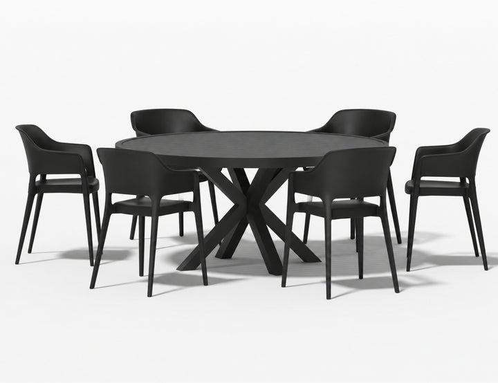 Dipper Table With Anna Chairs 7-Piece Dining Set