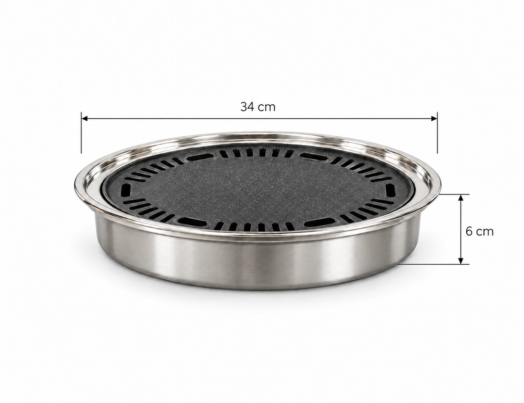 Round Hibachi Searing Plate & Oil Tray