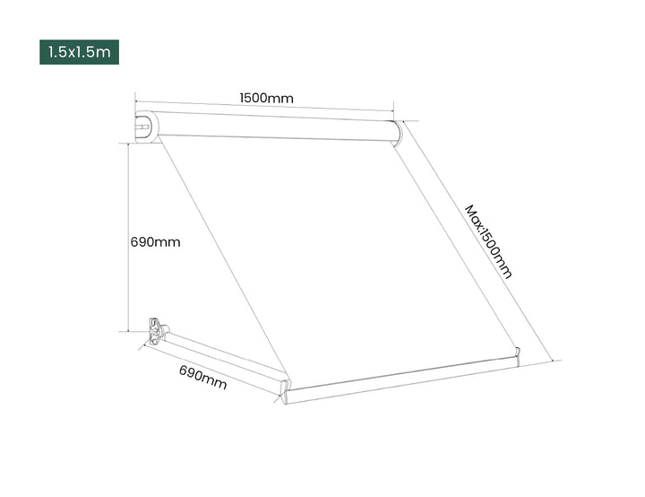 Solaris Solar-Powered Pivot Arm Awning