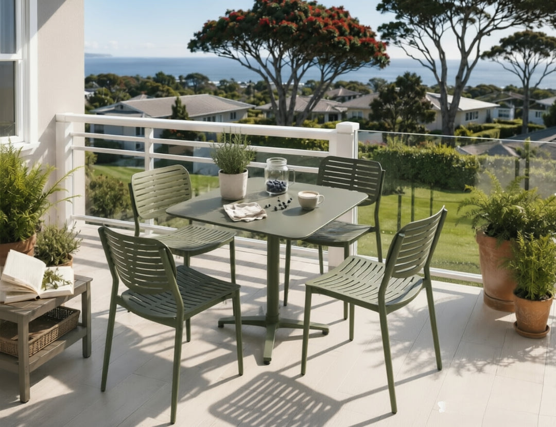 Canary Folding Table With Cardinal Chairs 5-Piece Aluminium Dining Set