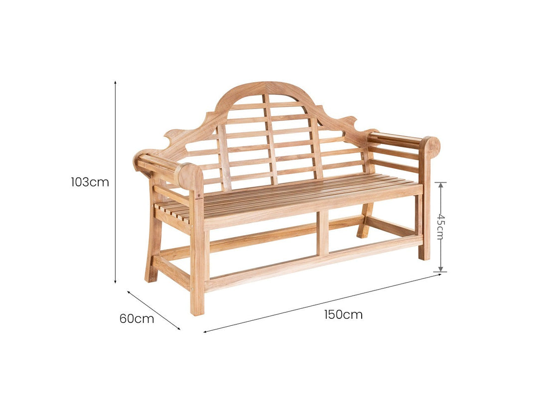 Lutyens A-Grade Teak Garden Bench