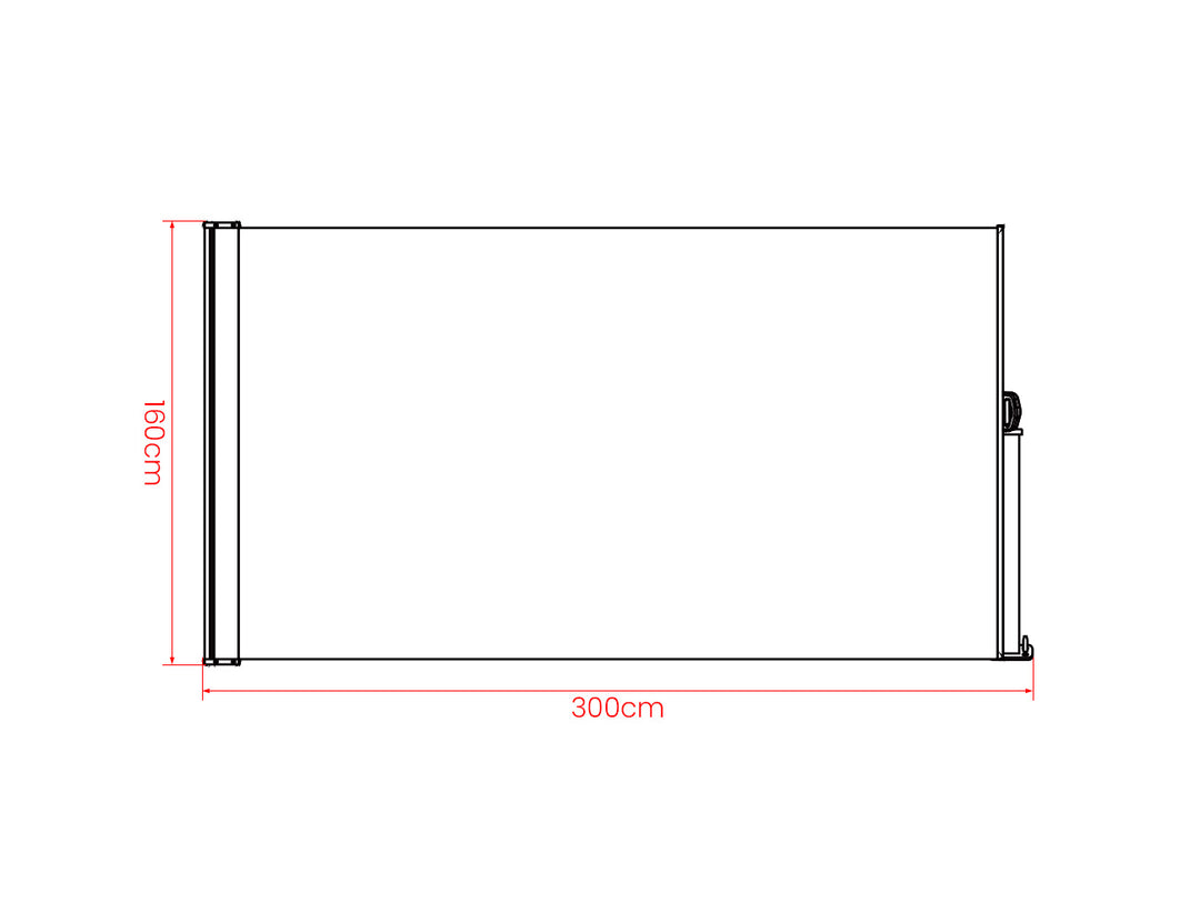 Patio Screen Retractable Side Awning 1.6m X 3 M