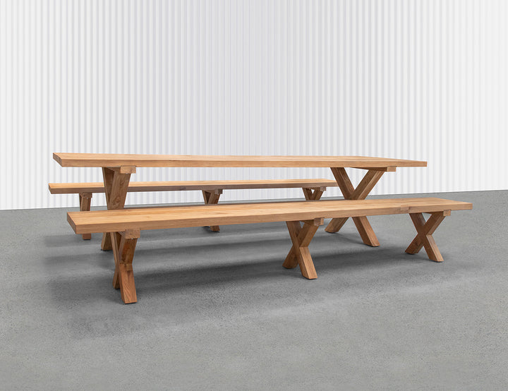 Sovereign Teak X-leg Dining Set-3PCS