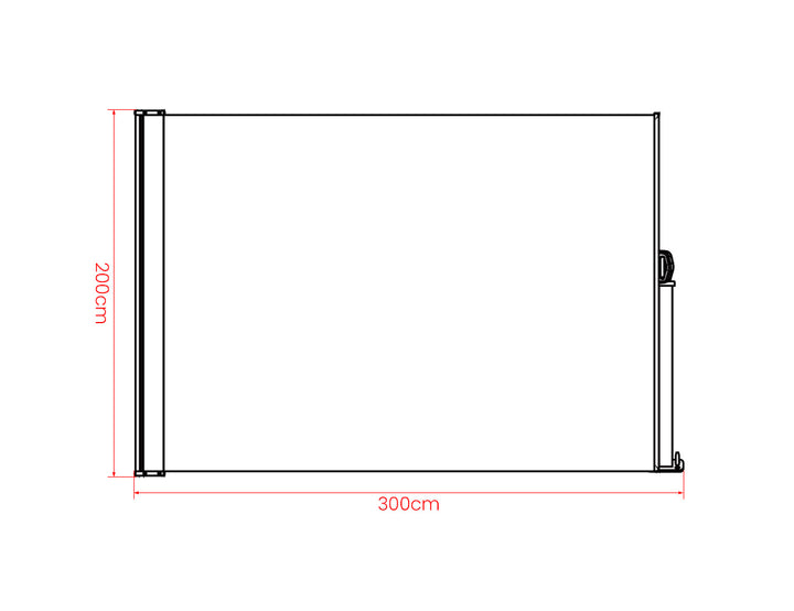 Patio Screen Retractable Side Awning 2m X 3m