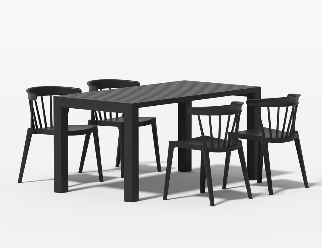 Cirrus Aluminium Outdoor Patio Dining Table 160 X 80cm