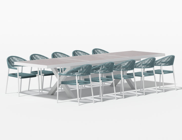 Accentor Extendable Table (240-360)cm With Magpie Chairs 11-Piece Outdoor Dining Set