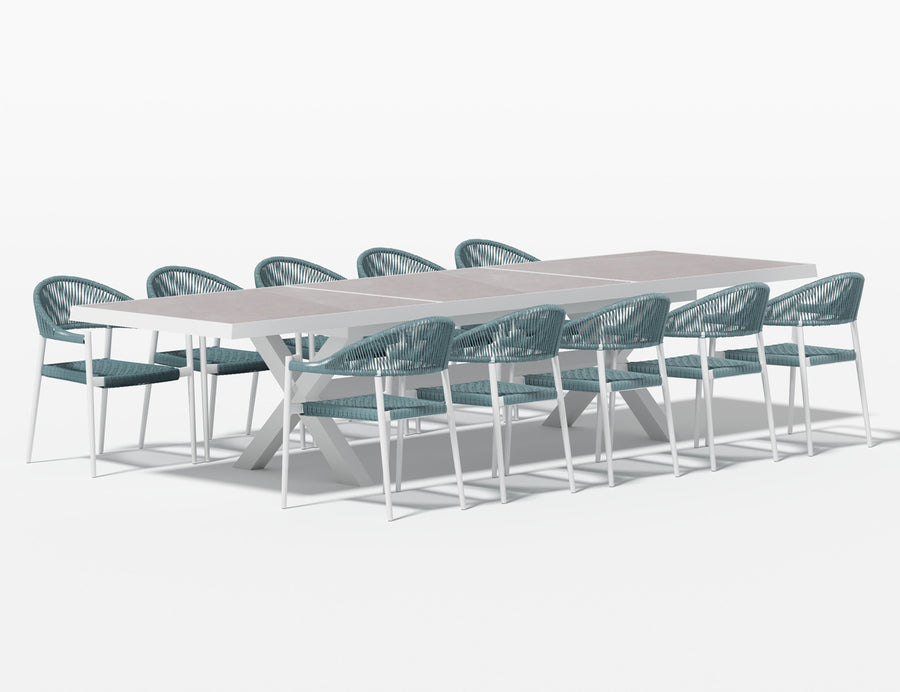 Accentor Extendable Table (240-360)cm With Magpie Chairs 11-Piece Dining Set