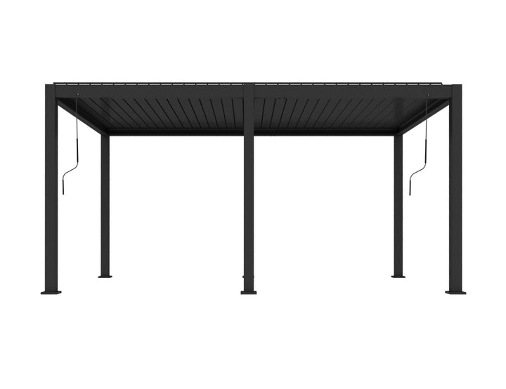 Draft Little Oneroa Manual Freestanding Louvre Roof Aluminium Pergola, Size: 2 x 2m, Colour: White