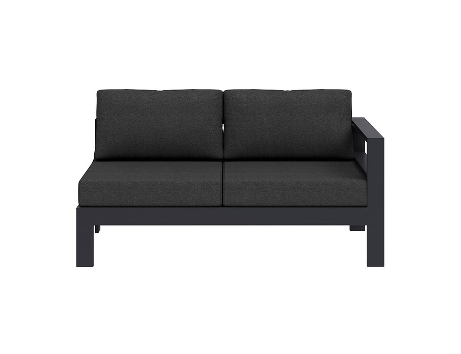 Sandpiper 2.0 Outdoor Sectional Left Arm Loveseat, Colour: Charcoal Grey,