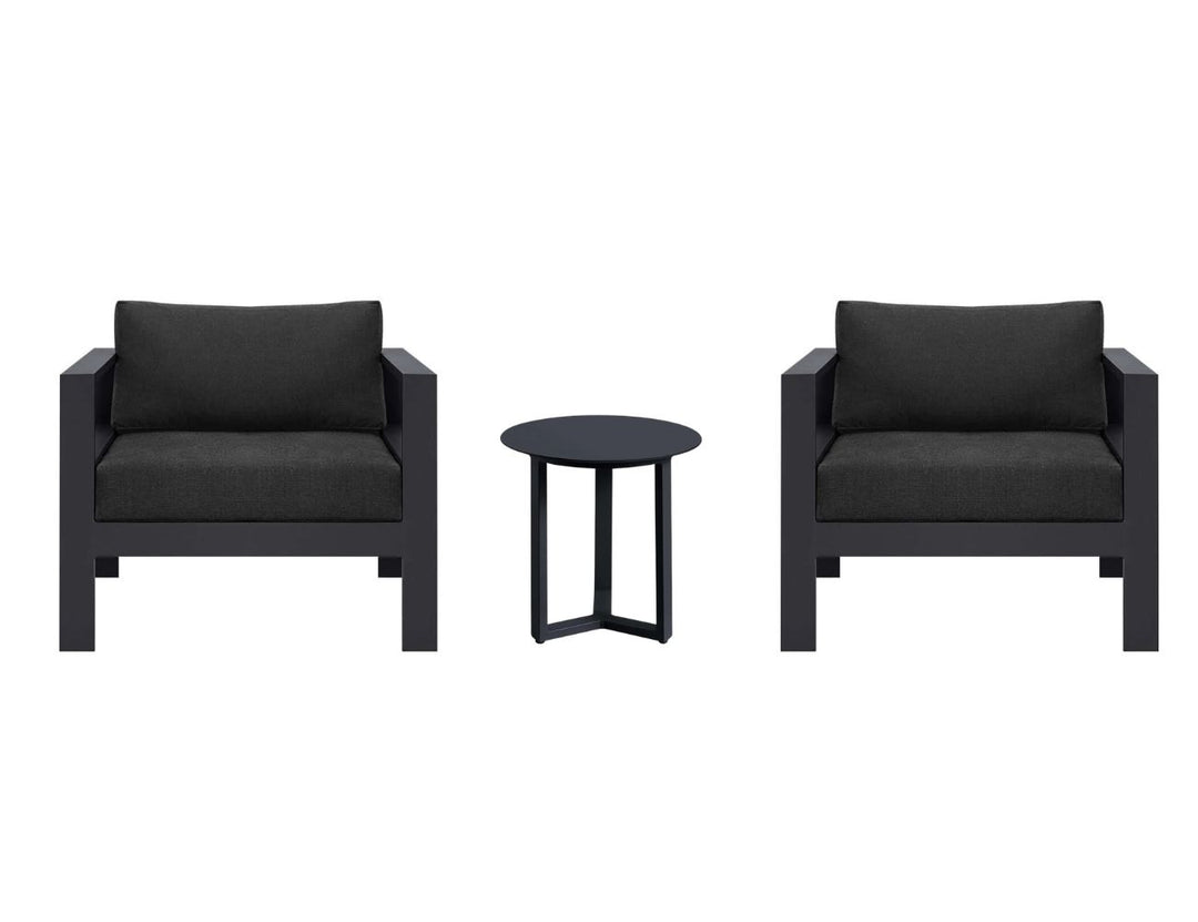 Sandpiper 2.0 Outdoor Conversation Set With Round Coffee Table- 3PCS