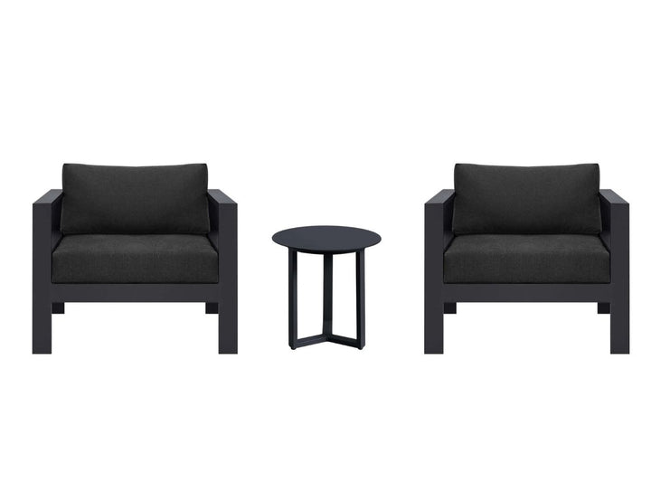 Sandpiper 2.0 Outdoor Conversation Set With Round Coffee Table- 3PCS