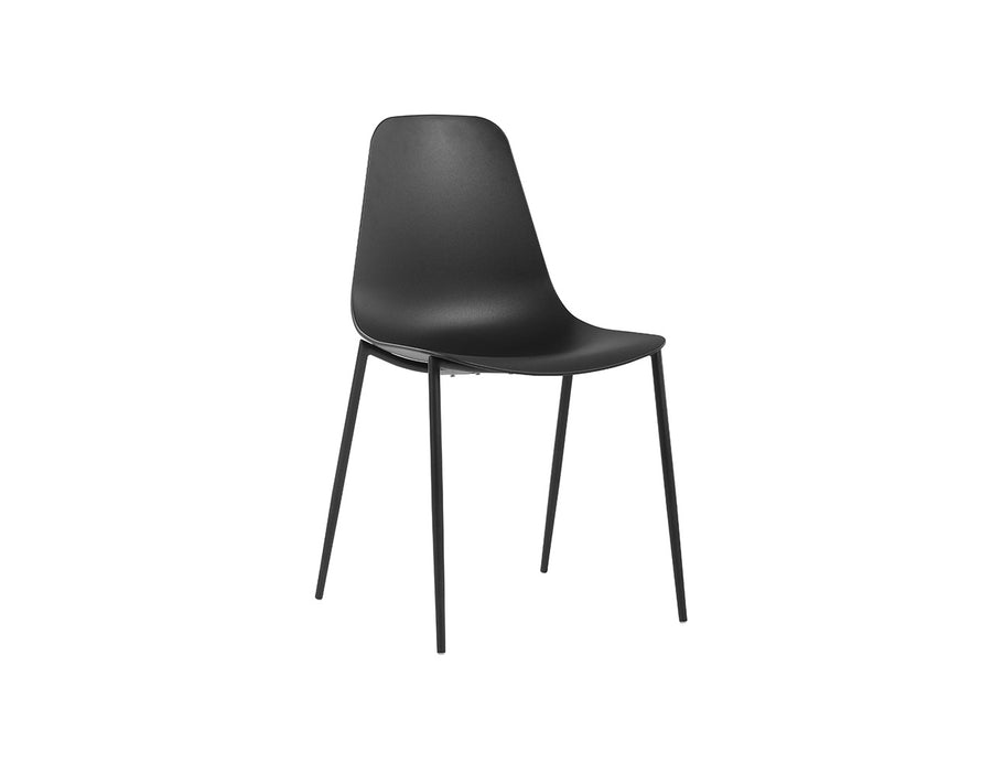 Betty Outdoor Stackable Armless Dining Chair PP, Colour: Black,