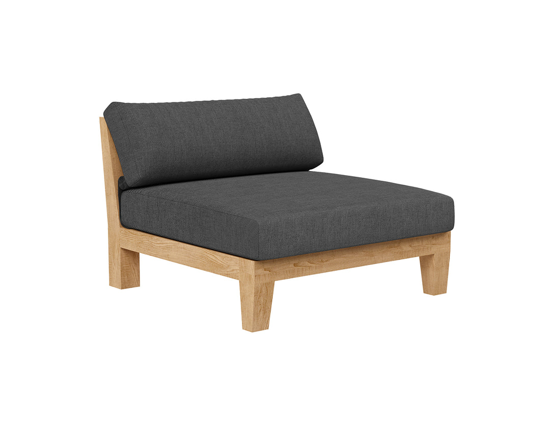 Newport Teak Outdoor Sofa with Armless Chairs - 5 Seat