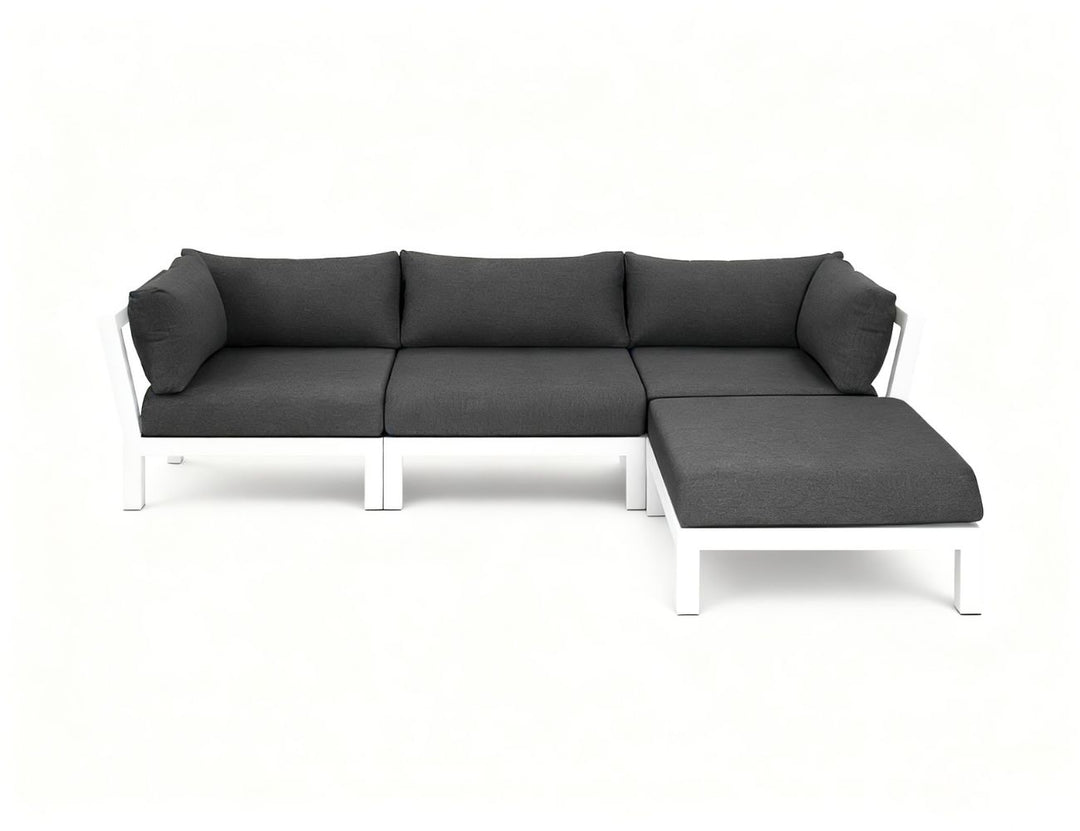 Newport Aluminium Outdoor Armless Sofa Set - 4 Seat