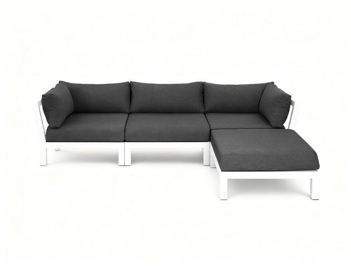 Newport Aluminium Outdoor Armless Sofa Set - 4 Seat