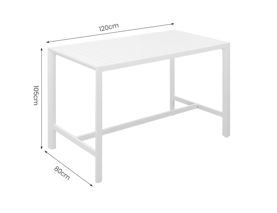 Stratus Outdoor Aluminium Bar Leaner Table, Size: 120cm, Colour: Dark Grey