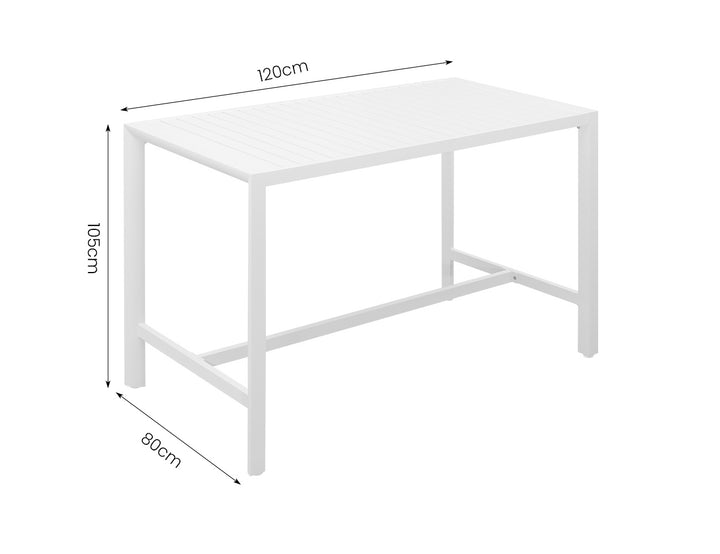 Stratus Outdoor Aluminium Bar Leaner Table, Size: 120cm, Colour: Dark Grey