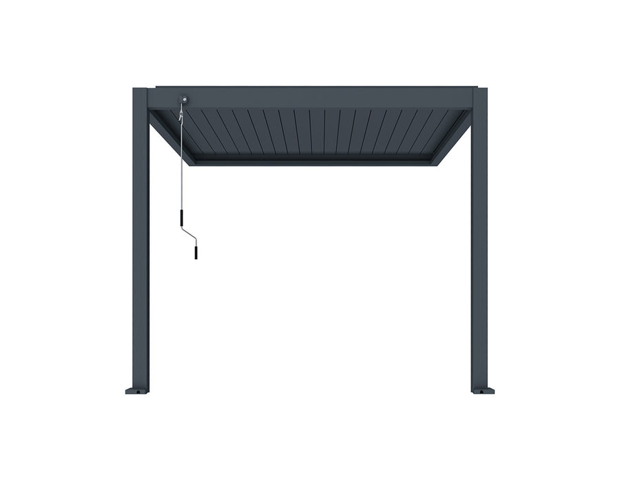 Atlantic Manual Wall Mounted Louvre Roof, Size: 3 x 3m, Colour: Charcoal
