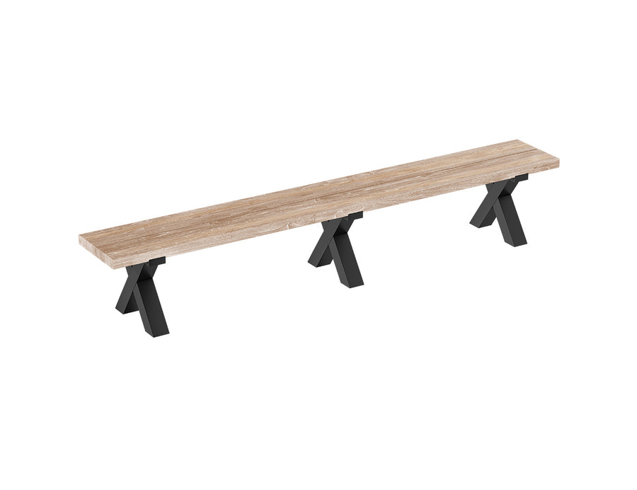Fortico Teak X-leg Bench Seat 280cm, ,