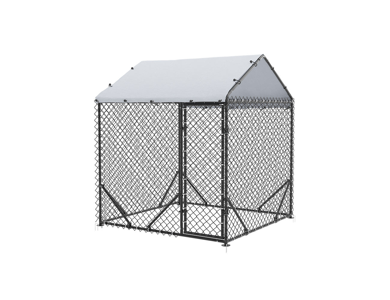 Outdoor Dog Run With One Cover - 196x196x230cm, Upgraded Mesh and Frame for Extended Durability, ,
