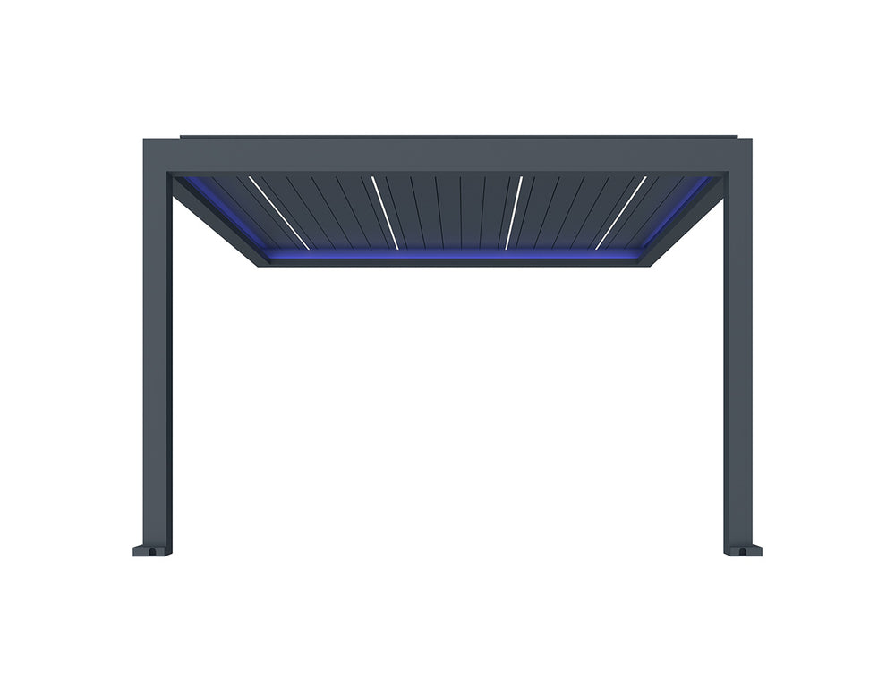 Pacific Motorised Wall Mounted Louvre Roof, Size: 4 x 3.8m, Colour: Charcoal