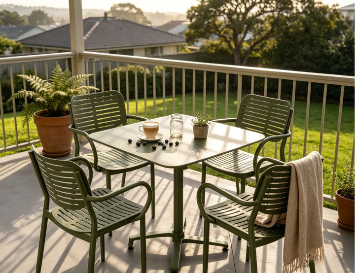 Canary Folding Table With Cardinal Armchairs 5-Piece Aluminium Dining Set