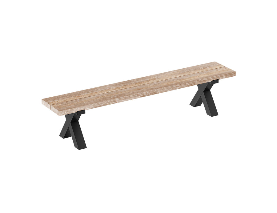 Fortico Teak X-leg Bench Seat 220cm, ,
