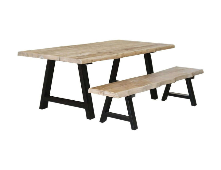 Robusta Teak Dining Table And Bench Bundle - 200cm