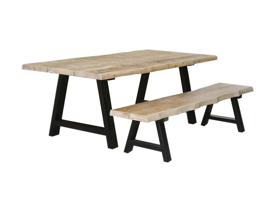 Robusta Teak Dining Table And Bench Bundle - 200cm, ,