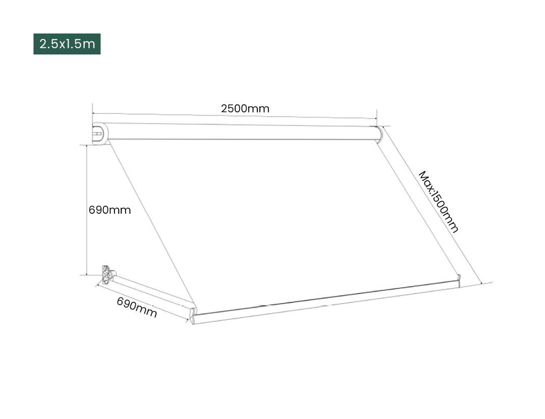 Solaris Solar-Powered Pivot Arm Awning