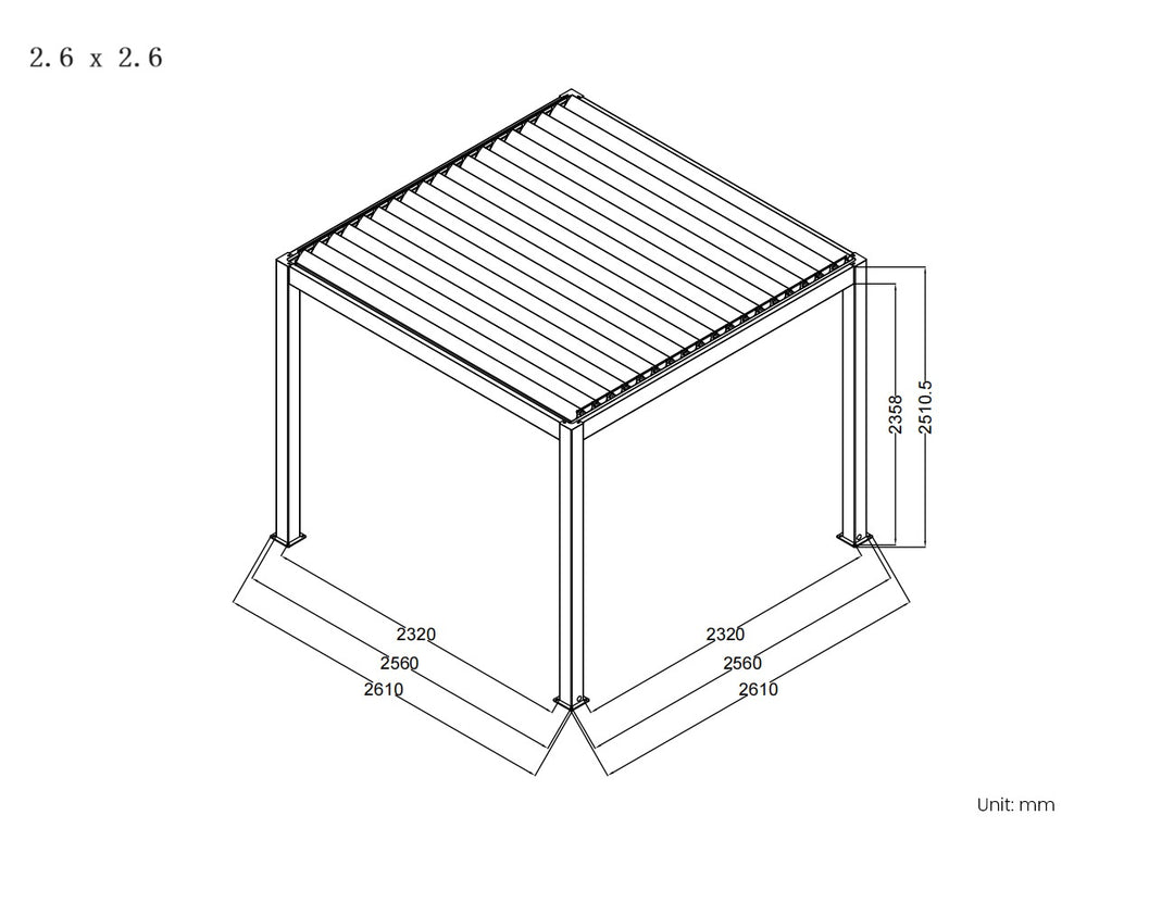 Baltic Manual Freestanding Louvre Roof Aluminium Pergola