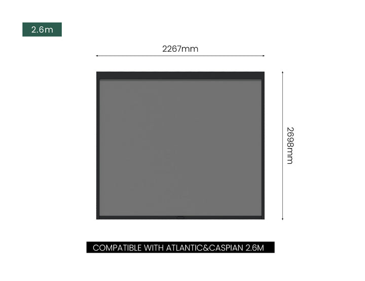Retractable Shade Blind For Caribbean & Caspian & Atlantic Wall Mounted Pergola 2.0