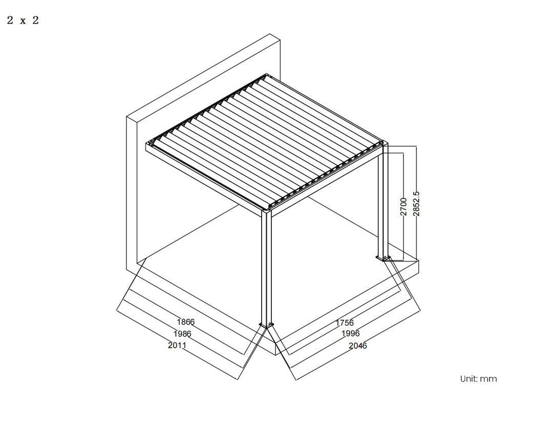Hekerua Motorised Wall Mounted Louvre Roof Aluminium Pergola