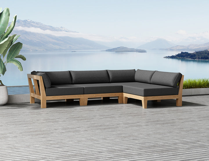 Newport Teak Outdoor Sofa L Sectional - 4 Seat, ,