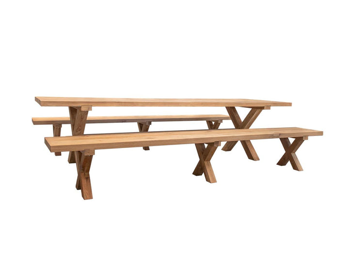 Sovereign Teak X-leg Dining Set-3PCS