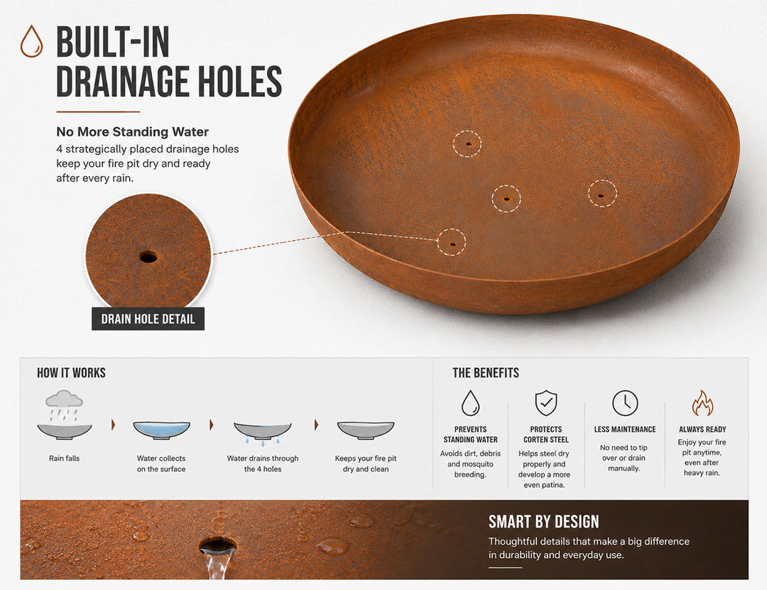 BASIN 80cm Corten Steel Fire Pit Bowl
