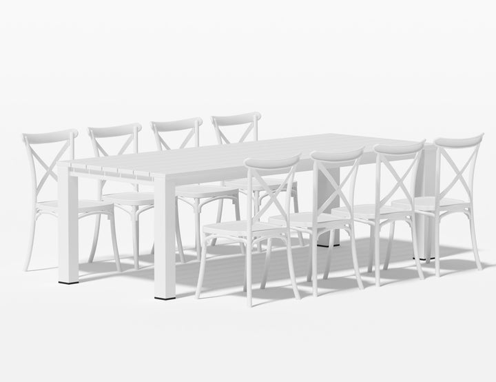 Ficus Table With Avis Chairs 9-Piece Outdoor Dining Set