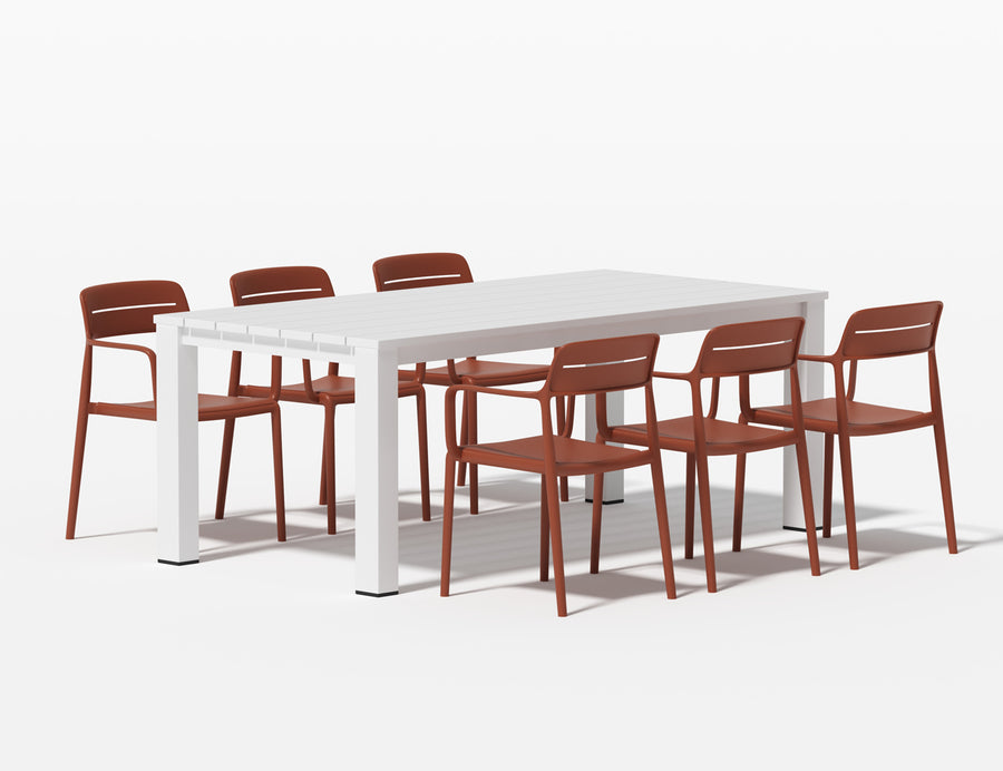 Ficus Table With Aha Chairs 7-Piece Dining Set