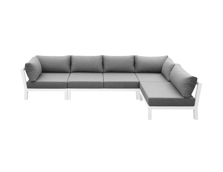 Newport 2.0 Aluminium Outdoor Sofa L Sectional - 5 Seat