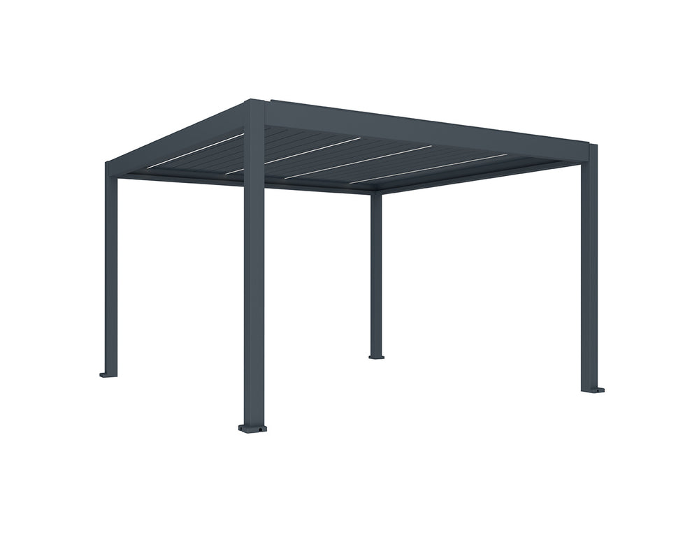 Caribbean Motorised Freestanding Louvre Roof Aluminium Pergola, Size: 4 x 4m, Colour: Black